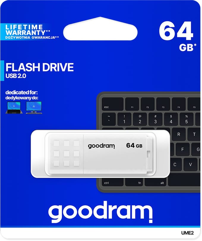 USB stick GoodRam UME2-0640W0R11 64 GB White Black 64 GB