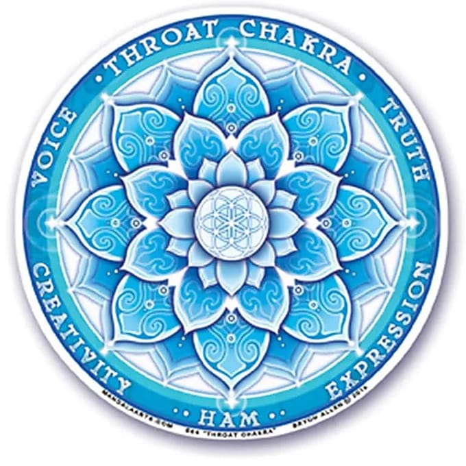 Raamsticker 5e chakra - 10,5 cm