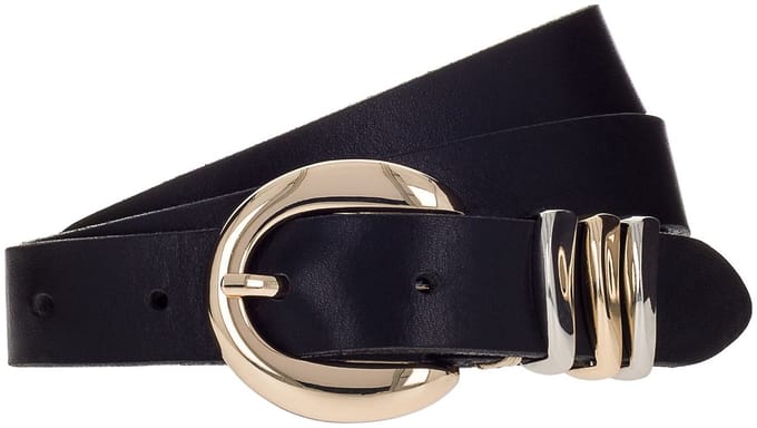 b.belt riem Valeria 25mm Leather Belt W100 Black zwart