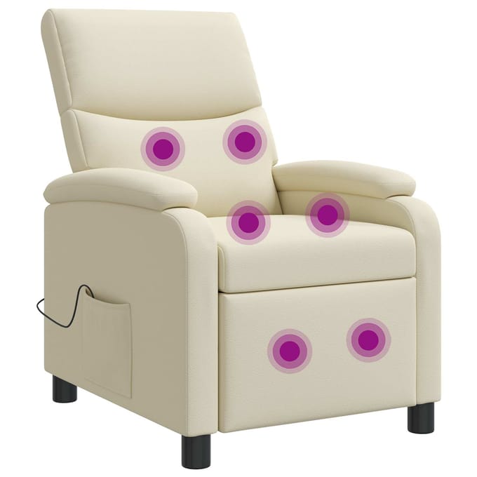 vidaXL - Massage - Relaxstoel - Crèmekleurig - Kunstleer
