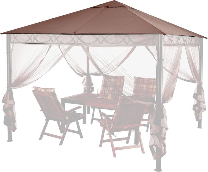 Vervangend dakzeil 3x3 m paviljoenstijl taupe
