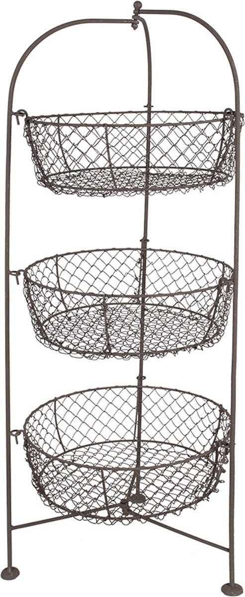 Clayre & Eef Mandenrek Ø 28x80 cm Bruin Metaal