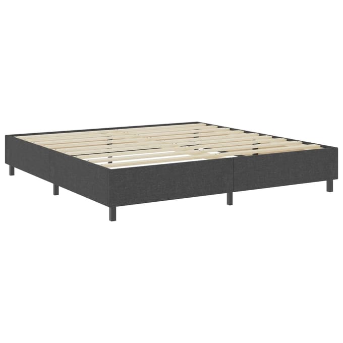 vidaXL - Boxspring - stof - donkergrijs - 200x200 - cm