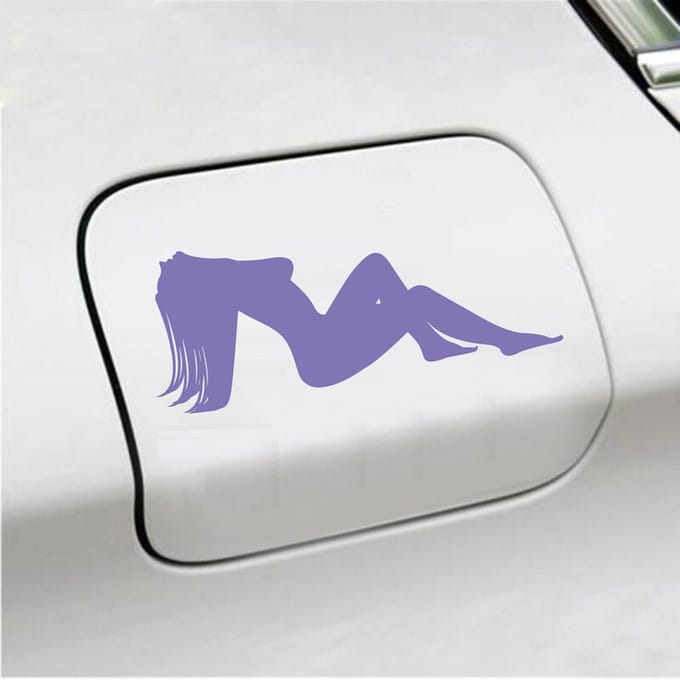 Bumpersticker - Dame - 7,3 X 18 - Paars