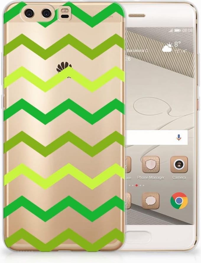 Huawei P10 Plus TPU bumper Zigzag Groen