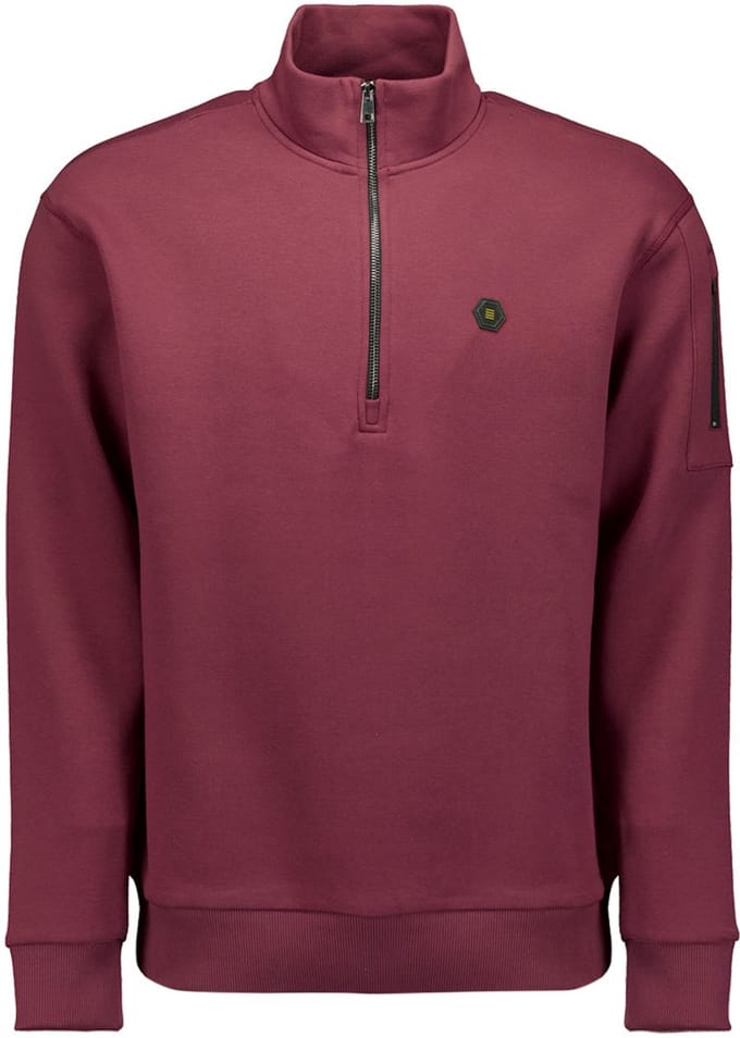No Excess Sweater Half Zip Brushed Dark Wine Größe: XL | Pullover Outlet | Herren | Rot