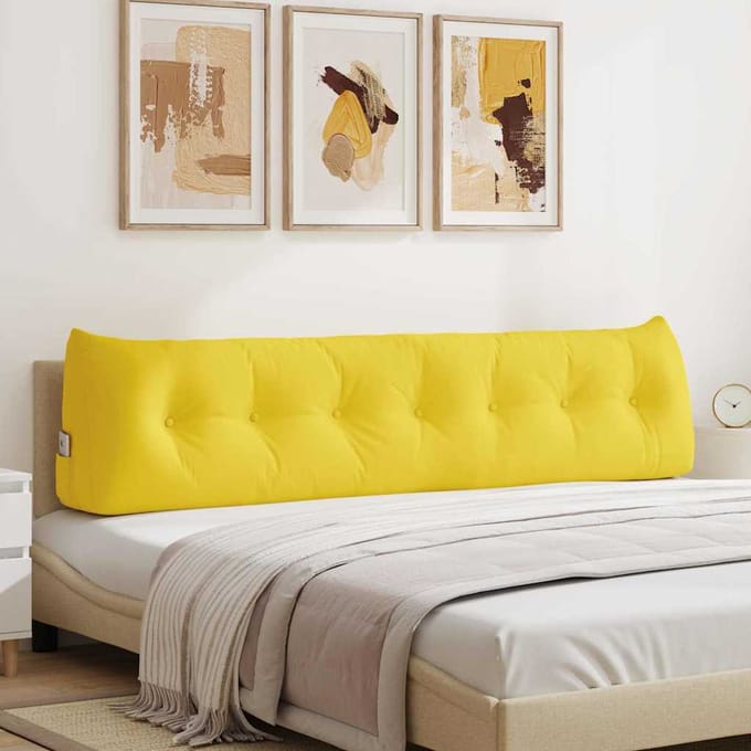 vidaXL - Rugkussen - Licht - Geel - 200 - x - 24 - x - 50 - cm - Stof