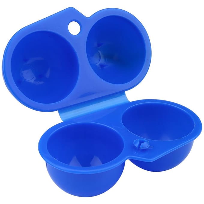 Plastic 2 stuks Eierdrager Opbergdoos container Voor Buiten Picknick Camping Gebruik(Blauw) Blue blauw