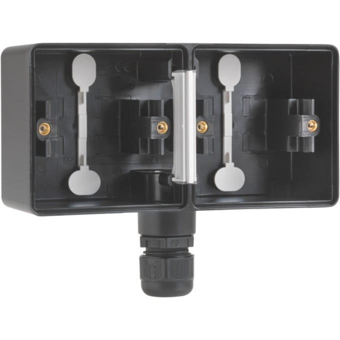 Niko opbouwdoos dubbel Zwart IP55 horizontaal
