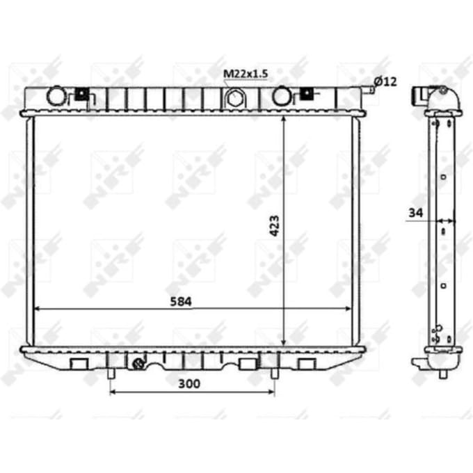 Radiator, motorkoeling NRF 53940