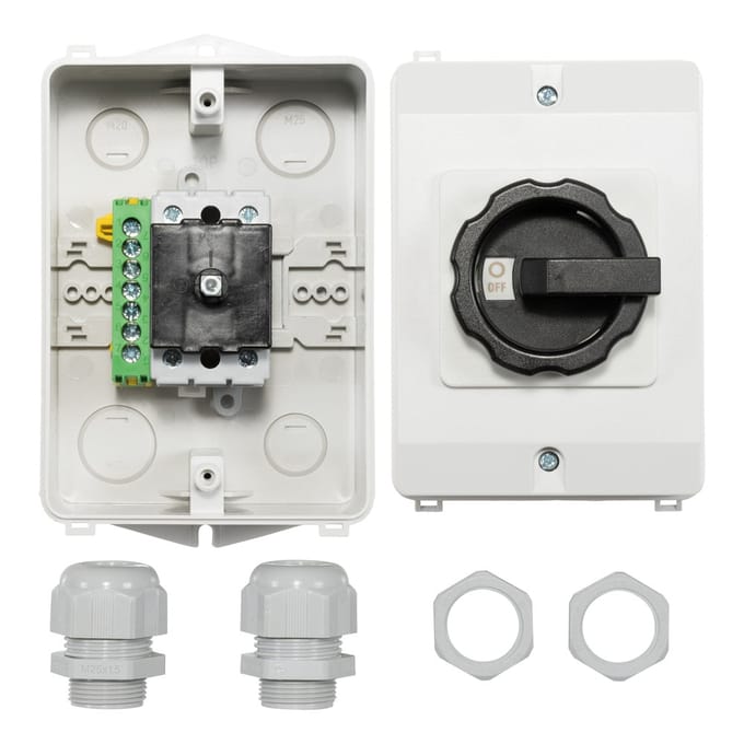 25A 2-Pool DC AC Schakelaar Ontkoppelaar IP65 Beoordeeld - AE-A551019 - E3YBU
