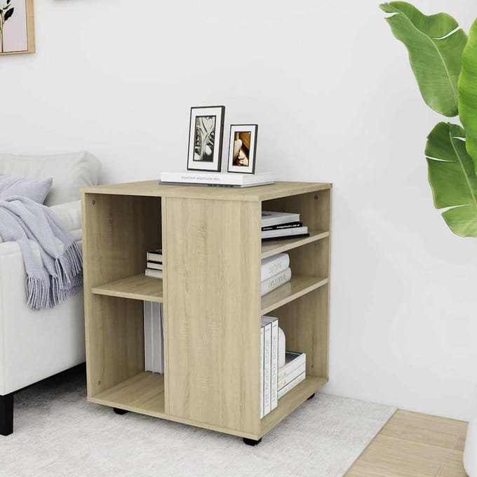 vidaXL - Rolkast - 60x53x72 - cm - bewerkt - hout - sonoma - eikenkleurig