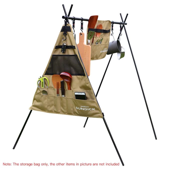 Sac de rangement de camping extérieur Polyvalent Récipient de rangement multi-poches Organisateur de sac de rangement black
