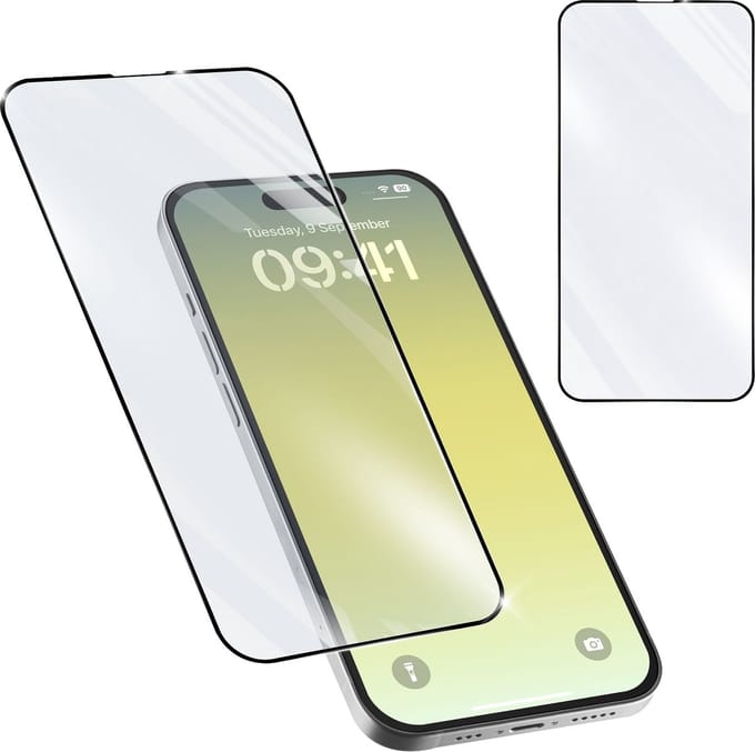 Cellularline Screenprotector 9H Gehard Glas - Geschikt voor iPhone 17 Air - Edge-to-Edge - Transparant
