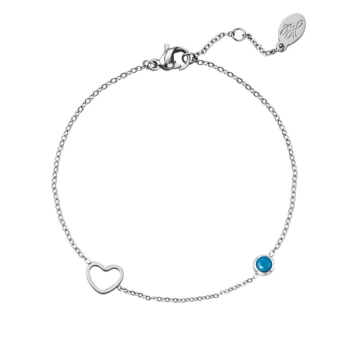 Armband geboortesteen december zilver