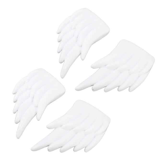 2 Paar Schoenvleugels Wit ABS Wasbaar met Gesp Vleugel Schoenaanhangsel Accessoire voor Decoratie white