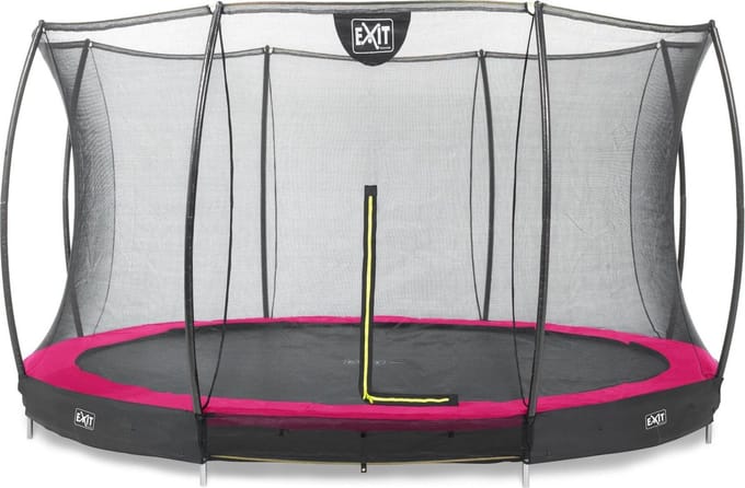 EXIT Silhouette Trampoline ø366cm - met Veiligheidsnet - Inground - Rond - Voor Kinderen - Roze
