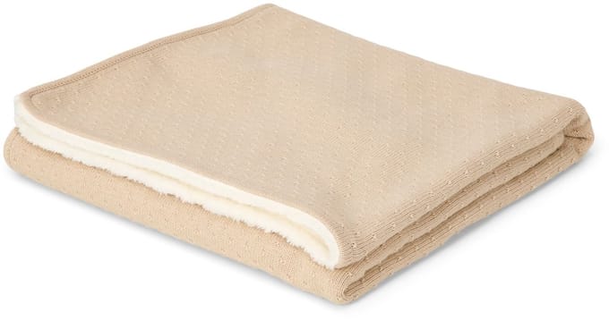 Gebreid ledikantdeken - Fleece - Beige - Essentials