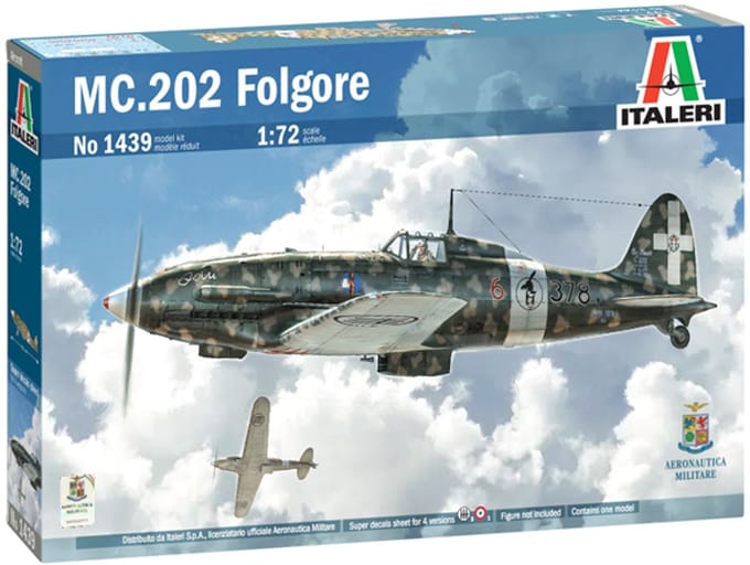Italeri Modelbouwpakket Vliegtuigen - 1439 MC. 202 Folgore Plastic - 1:72 - Modelbouw