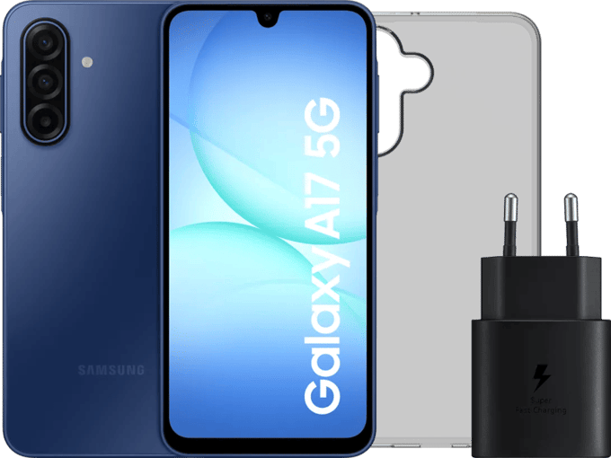 Samsung Galaxy A17 128GB Blauw 5G + Accessoirepakket