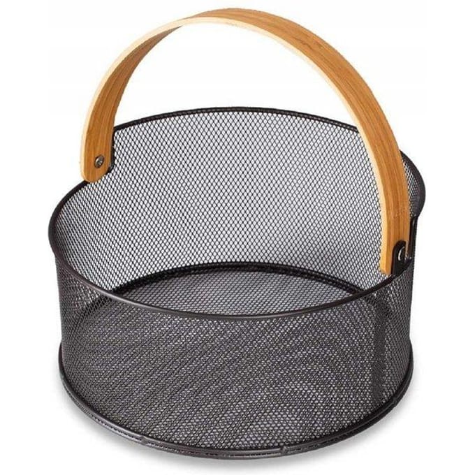Husla - Broodmand - Bruin - Stalen Frame - Bamboe Handgreep