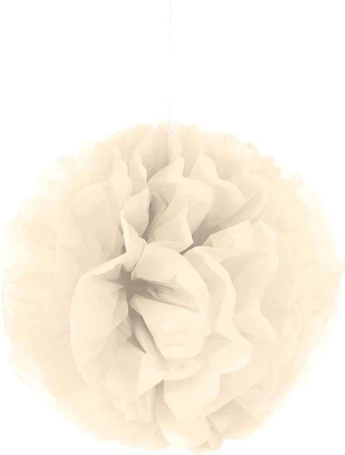 Vegaoo - Crèmekleurige pompon hangdecoratie