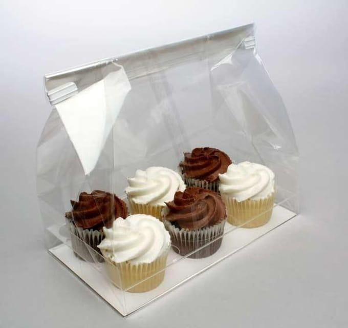 Cupcake Zakken voor 6 Mini Cupcakes 17.8x10.5x22.9cm (100 Stuks)