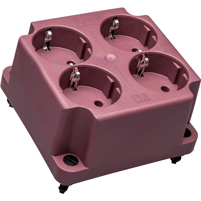 ABB 3640 Rode Afdekking Met 4-Gang Schuko Stopcontact - 1SPA007130F9265
