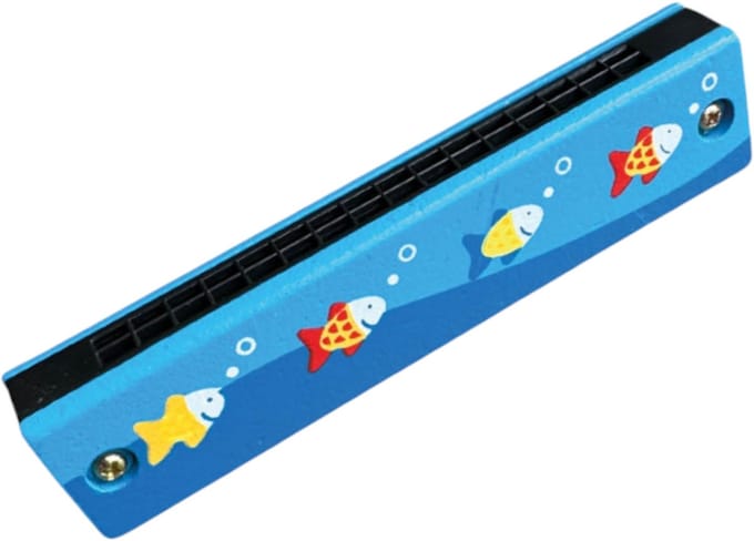 Jobber Toys Mondharmonica Kinderen - Hout - 14 cm - Assorti