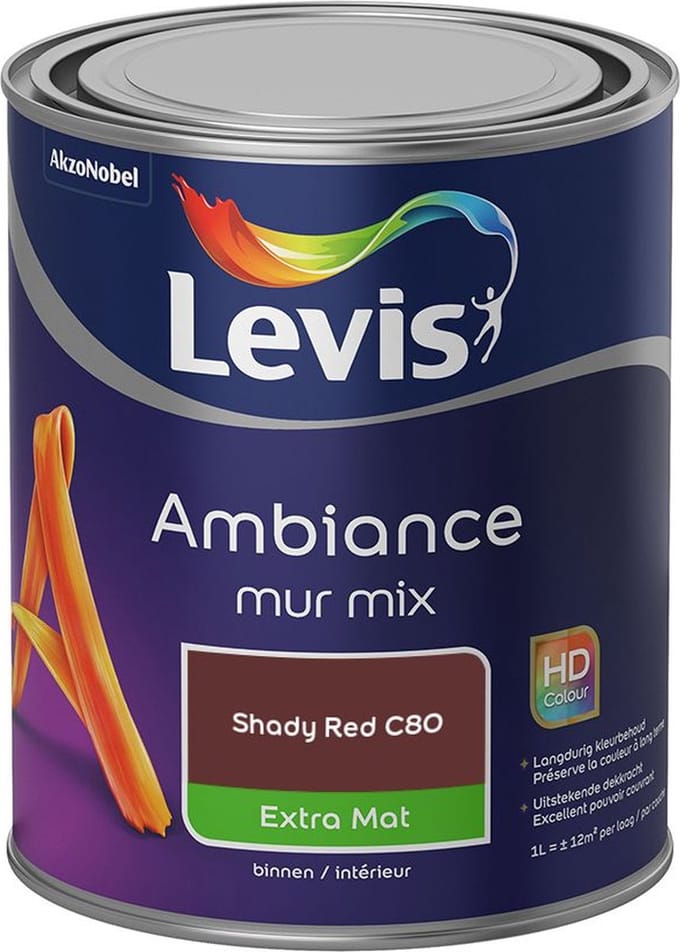 Levis - Ambiance Mur Extra Mat Mix - Shady Red C80 - Mengverf - 1 L