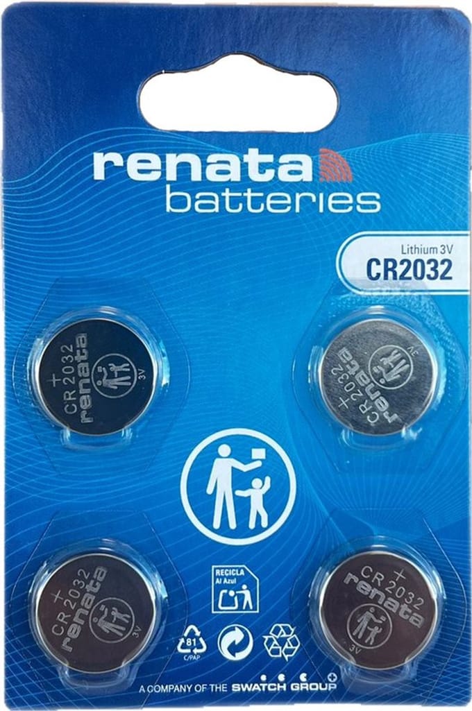 CR2032 Lithium Knoopcel Batterij 3V 225mAh - Blister 4 stuks (o.a. DL2032, ECR2032)