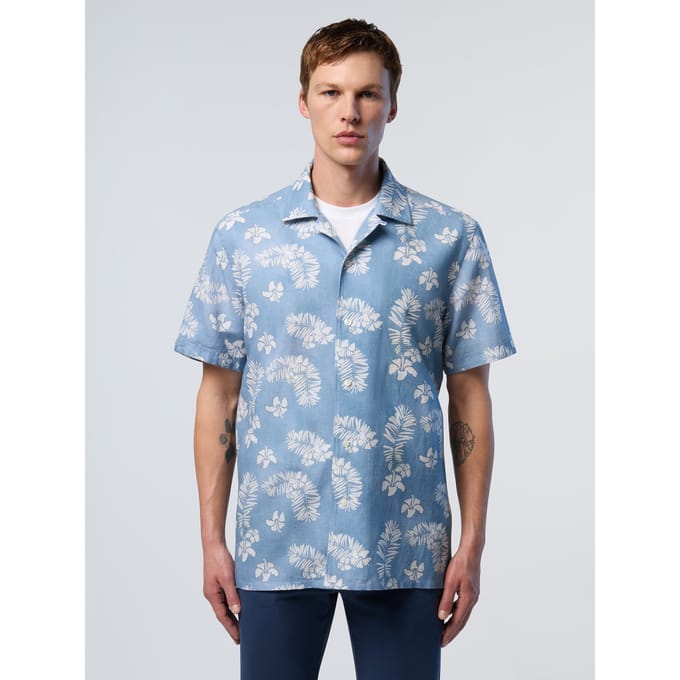 North Sails Overhemd Bowlen met tropische print