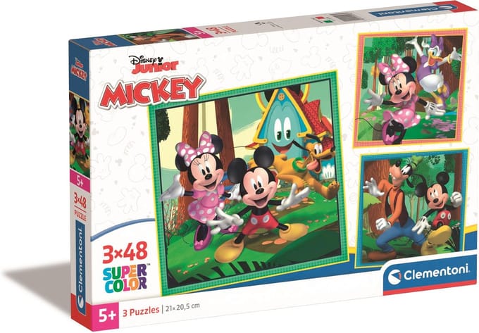 Clementoni Jigsaw Puzzle Super Color Square Mickey and Friends 3x48pcs. 2D Puzzels