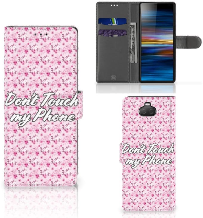 Sony Xperia 10 Portemonnee Hoesje Flowers Pink DTMP