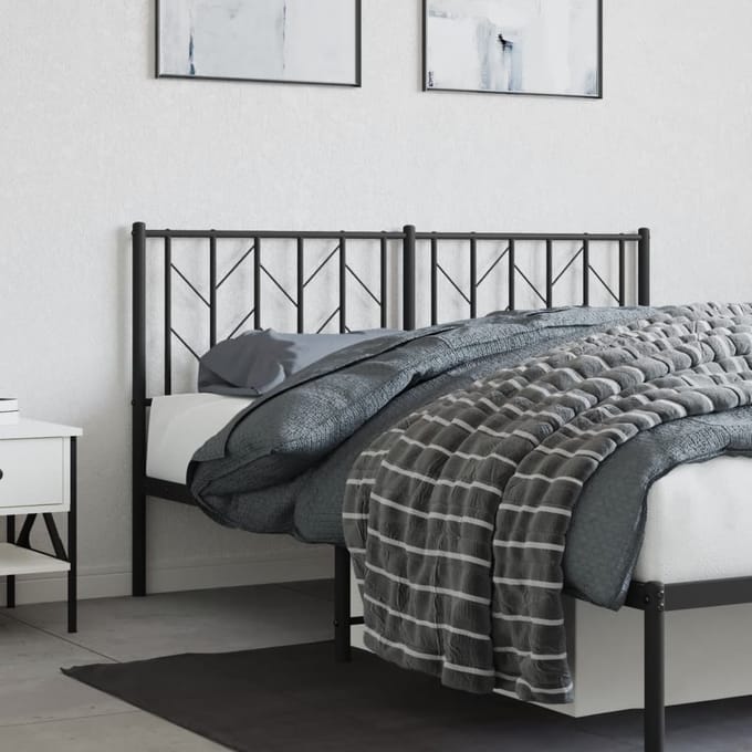 vidaXL - Vervangend - hoofdbord - 150 - cm - metaal - zwart