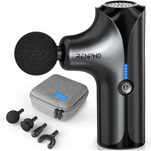 RENPHO mini massagepistool met 4 koppen en 5 snelheden
