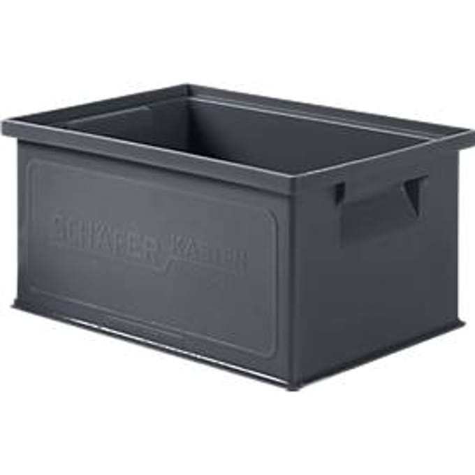 Stapelbak serie 14/6-3, van PP, ESD-geleidend, inhoud 7 l, zwart