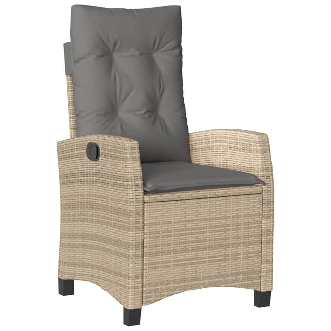 vidaXL - 5-delige - Tuinset - met - kussens - poly - rattan - beige