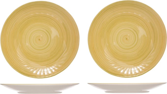 2x stuks diner bord Turbolino geel 27 cm - Dinerborden