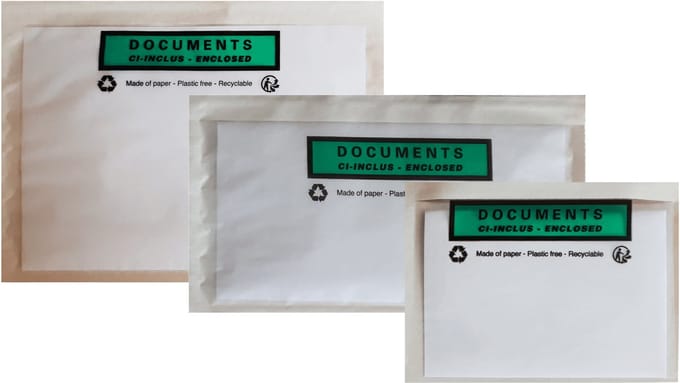 Papieren documenthoezen, 120 x 228 mm