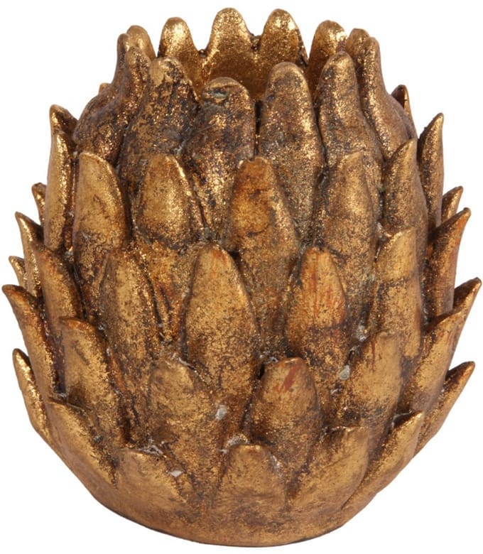 - candleholder artichoke | gold | polyresin | 9x8x8 cm - goud - 9x8x8