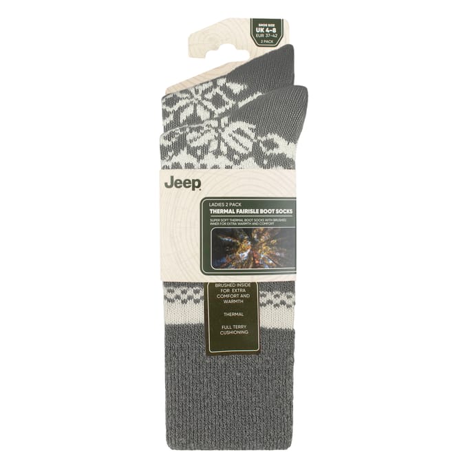 2 Paar Dames Thermische Patroon Fairisle Sokken Warme Winter Sokken