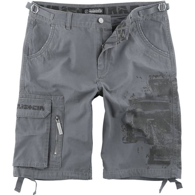Rammstein Shorts - Broken Logo - S tot 5XL - voor Mannen - grijs