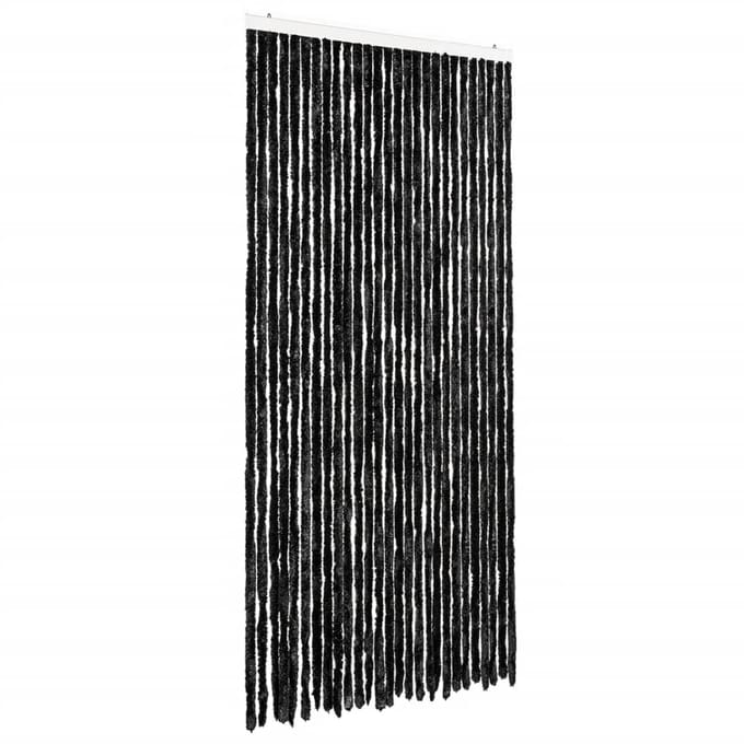 vidaXL - Vliegengordijn - 118x220 - cm - chenille - antraciet
