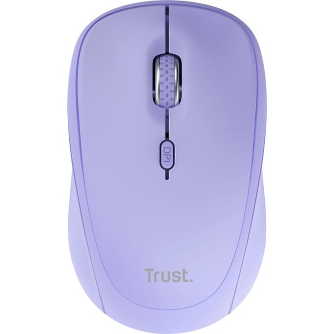 Trust Yvi+ Multi - Draadloze Muis - Bluetooth & USB ontvanger- Compact - Stil – Paars
