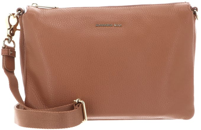 MANDARINA DUCK Leren schoudertas Mellow Leather Crossover Bag Pecan Nut Lichtbruin