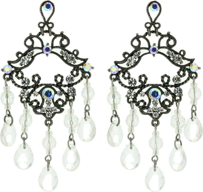 Behave - Statement oorbellen wit glas - Retro elegantie - Nikkelvrij