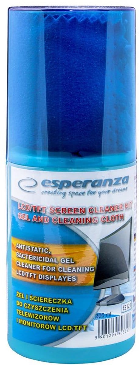 Esperanza ES121 - Beeldschermreinigingsmiddel - Mikrofiber Doekje - 200ml