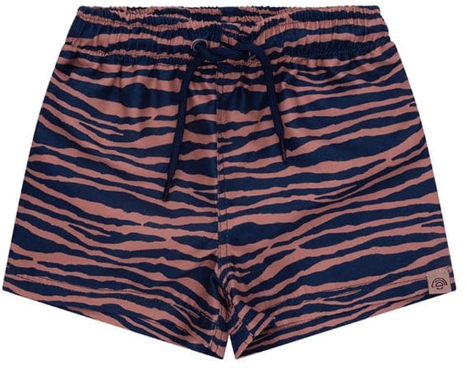 Vibrant Stripes Orange Blue Swim Boxer