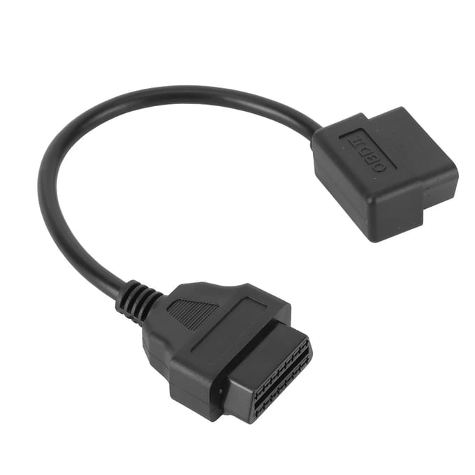 Câble d'extension OBD2 16 broches vers 16 broches, adaptateur coudé, outil de diagnostic automobile, connecteur 0,3 m 1 pi gray